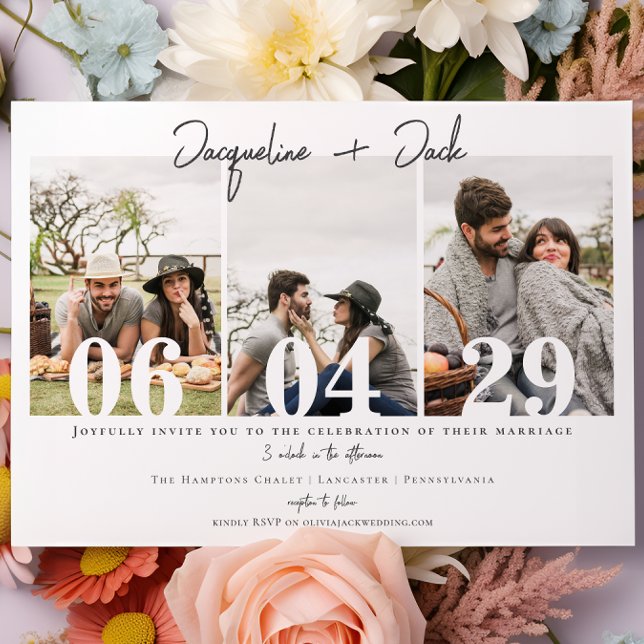 Simple Modern 3 Photo Wedding website Invitation (Creator Uploaded)