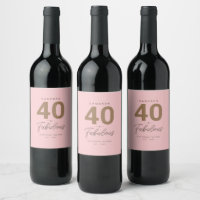 Simple Modern 40 & Fabulous Personalised Pink