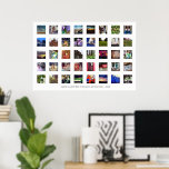 Simple Modern 40 Square Photos Memory Collage Poster<br><div class="desc">A great way to get all those photographs off your phone and onto your wall, this budget friendly poster showcases forty of your best pics in a clean grid with an aesthetically pleasing minimalist vibe. The customisable sans serif text below lets you make note of what year, adventure or memory...</div>