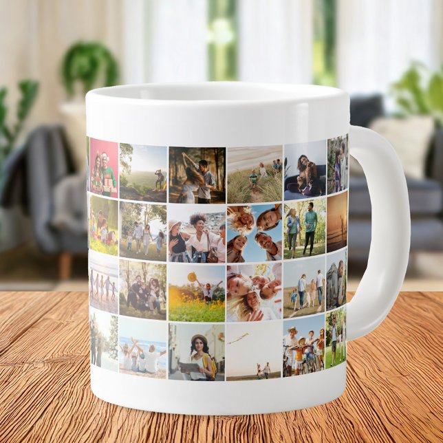 Simple Modern 48 Photo Collage Large Coffee Mug (Creator Uploaded)
