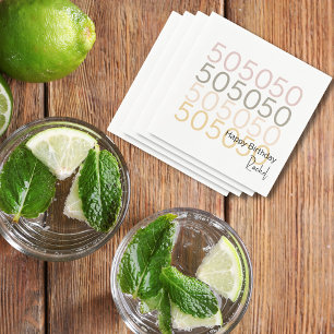 Simple Modern 50th Birthday Paper Napkin