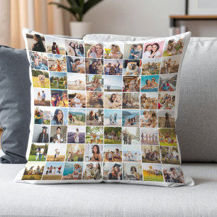 Simple Modern 64 Photo Collage Cushion