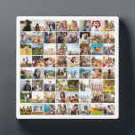 Simple Modern 64 Photo Collage Plaque<br><div class="desc">Create your own personalised photo collage plaque featuring 64 of your favourite pictures.</div>