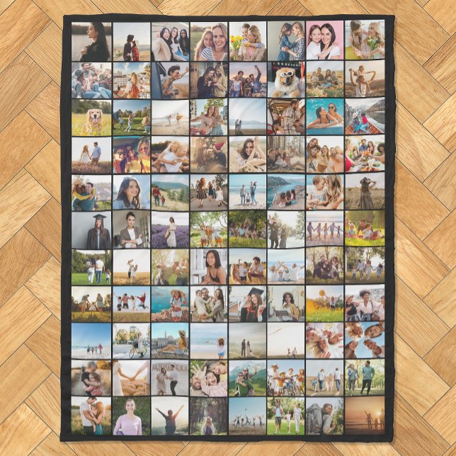 Simple Modern 88 Photo Collage Fleece Blanket (Creator Uploaded)