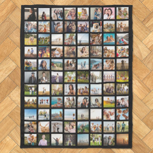 Simple Modern 88 Photo Collage Fleece Blanket