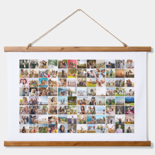 Simple Modern 96 Photo Collage Hanging Tapestry