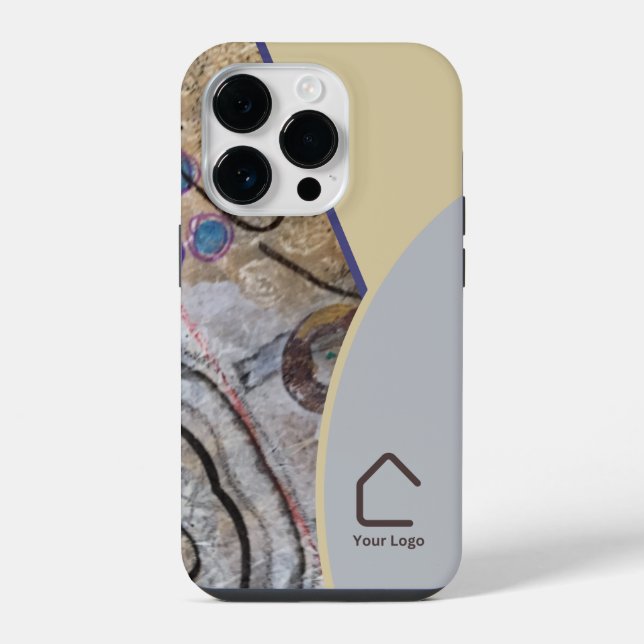 Simple Modern Abstract Accents QR Code or Logo iPhone Case (Back)