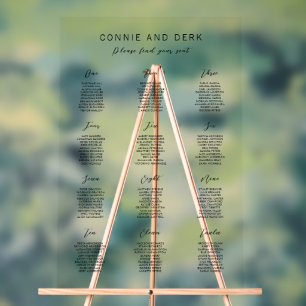 Simple Modern Acrylic Wedding Seating Chart