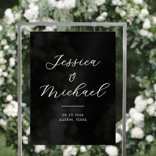 Simple Modern Acrylic Wedding Welcome Sign