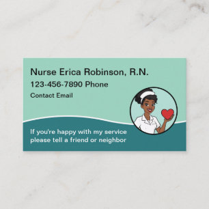 Simple Modern African American Nurse Business Card