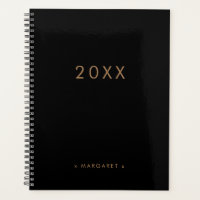 Simple Modern All Black Gold Personalised