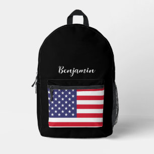 Simple Modern american usa Flag National 4th july Printed Backpack