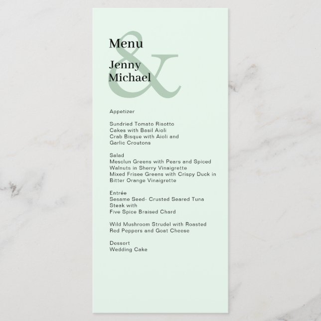 Simple modern and  Lightgreen Black  menu (Front)