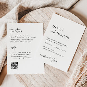 Simple Modern and Minimalist All in One Wedding Invitation