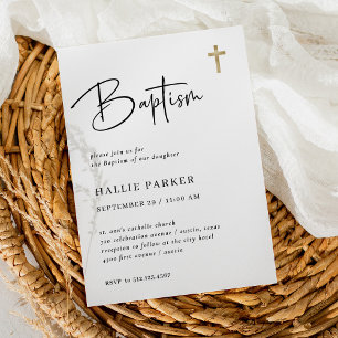 Simple Modern and Minimalist   Baptism Invitation