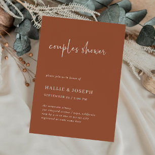 Simple Modern and Minimalist   Couples Shower Invitation