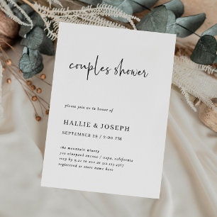 Simple Modern and Minimalist   Couples Shower Invitation