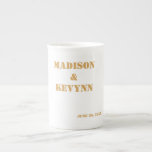 Simple Modern and Minimalist | Dark Black Wedding  Bone China Mug<br><div class="desc">Simple Modern and Minimalist | Dark Black Wedding Paper Cups
These elegant,  black wedding or bridal shower paper cups are simple and minimalist yet very stylish due to the white modern handwritten script and clean layout.</div>