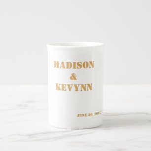 Simple Modern and Minimalist   Dark Black Wedding  Bone China Mug