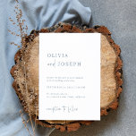Simple Modern and Minimalist | Dusty Blue Wedding Invitation<br><div class="desc">These elegant,  white and dusty blue wedding invitations are simple and minimalist yet very stylish due to the modern handwritten script and clean layout.</div>