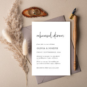 Simple Modern and Minimalist Rehearsal Dinner Invitation