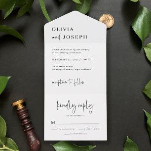 Simple Modern and Minimalist   Wedding All In One Invitation