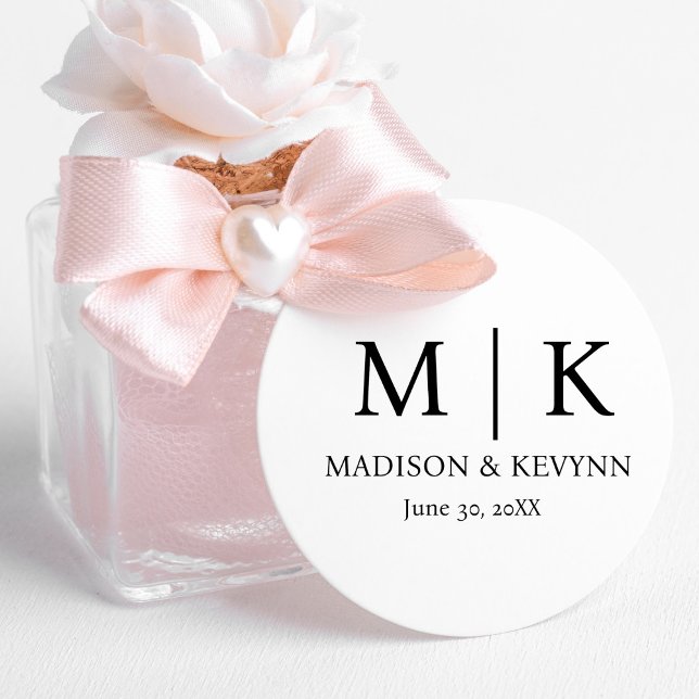Simple Modern and Minimalist | Wedding  Classic Round Sticker (Creator Uploaded)