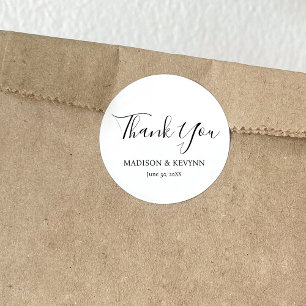 Simple Modern and Minimalist   Wedding  Classic Round Sticker