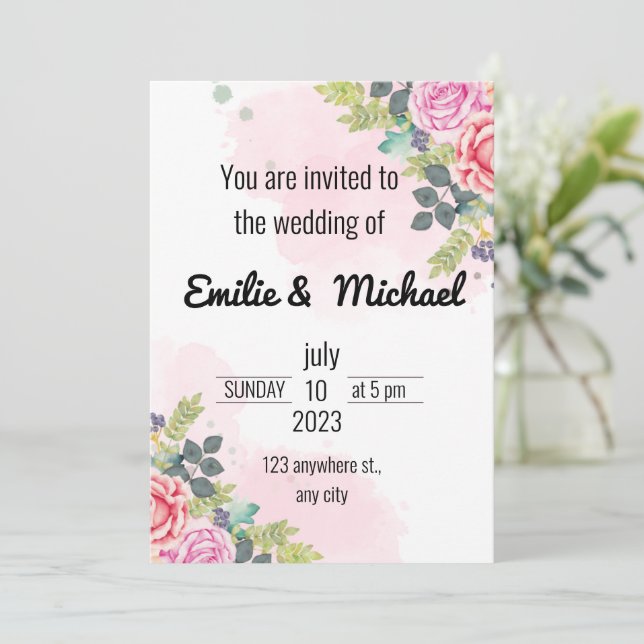 Simple Modern and Minimalist | Wedding Invitation (Standing Front)
