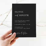 Simple Modern and Minimalist | Wedding Invitation<br><div class="desc">These elegant,  black wedding invitations are simple and minimalist yet very stylish due to the modern handwritten script and clean layout.</div>