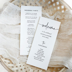 Simple Modern and Minimalist   Wedding Programme