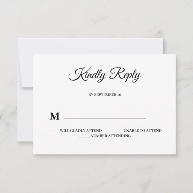 Simple Modern and Minimalist | Wedding RSVP Card (Front)