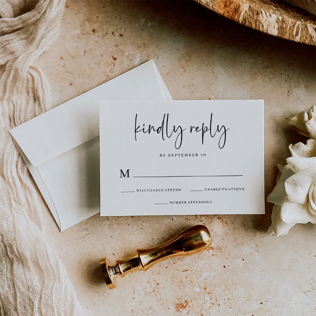 Simple Modern and Minimalist | Wedding RSVP Card (Creator Uploaded)