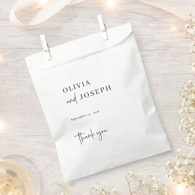 Simple Modern and Minimalist | Wedding Thank You Favour Bags (Clipped)