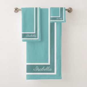 Simple Modern Aqua Sky Bath Towel Set