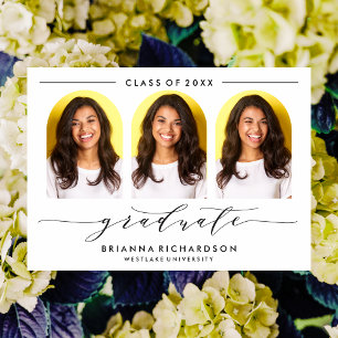 SIMPLE MODERN ARCH SCRIPT GRADUATION INVITATION