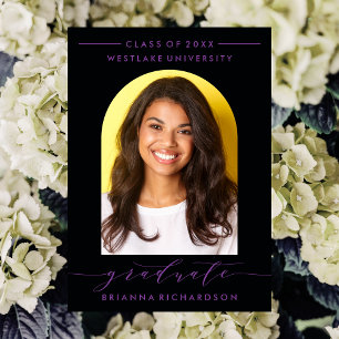 SIMPLE MODERN ARCH SCRIPT GRADUATION INVITATION