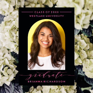 SIMPLE MODERN ARCH SCRIPT GRADUATION INVITATION