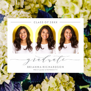 SIMPLE MODERN ARCH SCRIPT GRADUATION INVITATION