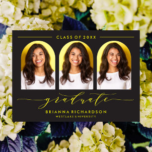 SIMPLE MODERN ARCH SCRIPT GRADUATION INVITATION