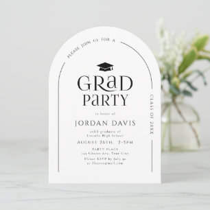 Simple Modern Arch Typography Graduation Invitation