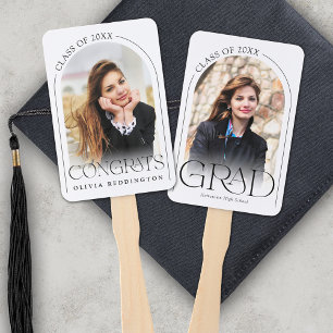 Simple Modern Arch Typography Photo Grad Hand Fan