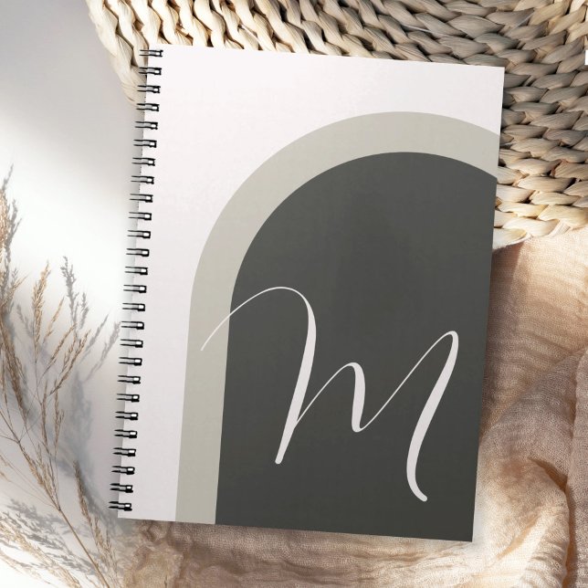 Simple Modern Arch with Monogram Initial Notebook (Creator Uploaded)