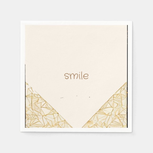 simple modern  art in pastel engrved napkin (Front)