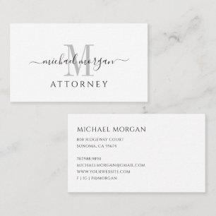 Simple Modern Attorney Script Business  Card