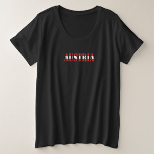Simple Modern Austria National Flag Apparel  Plus Size T-Shirt