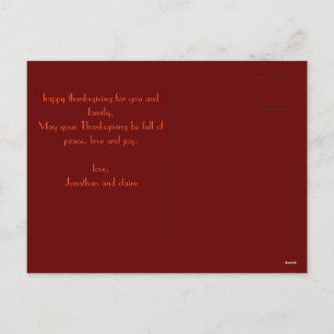 Simple Modern autumn leaves happy thanksgiving Holiday Postcard