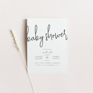 Simple Modern Baby Shower Party Invitation