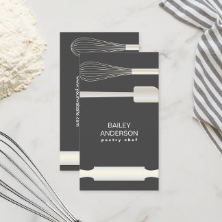 Simple Modern Bakery Pastry Chef Baking Business Card
