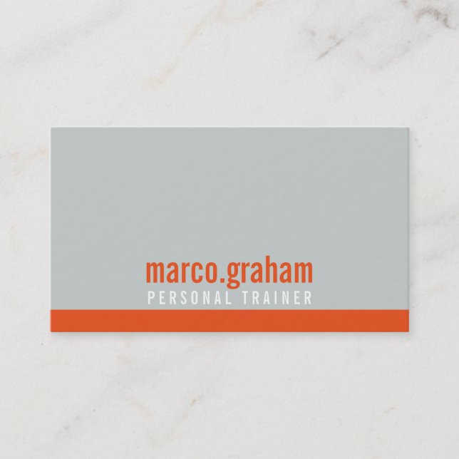 SIMPLE MODERN BAND cool bold masculine orange grey Business Card (Front)